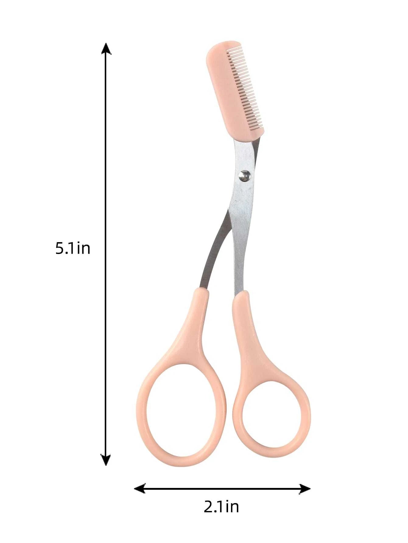 Pink Eyebrow Scissors With Comb