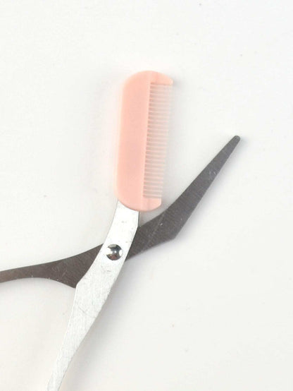 Pink Eyebrow Scissors With Comb