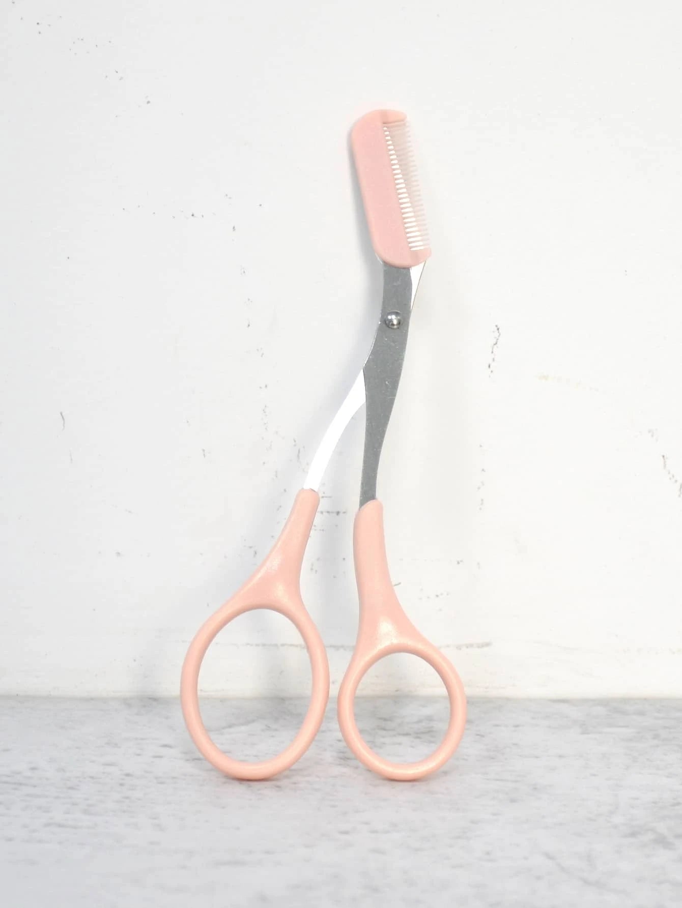 Pink Eyebrow Scissors With Comb