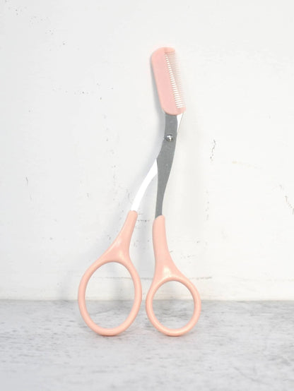 Pink Eyebrow Scissors With Comb