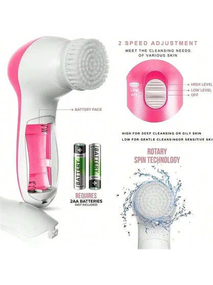 GlowClean™ 5-in-1 Electric Facial Cleansing Brush