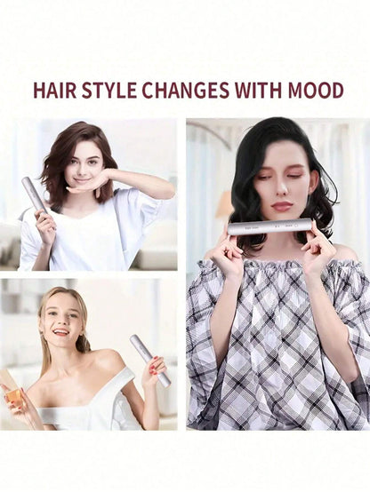 GlamPro™ Mini 2-in-1 Wireless Hair Curler & Straightener