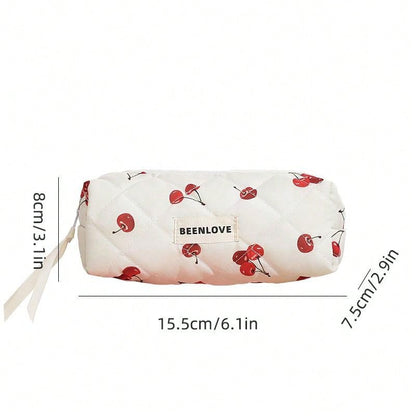 CherryBliss™ Quilted Cosmetic Bag