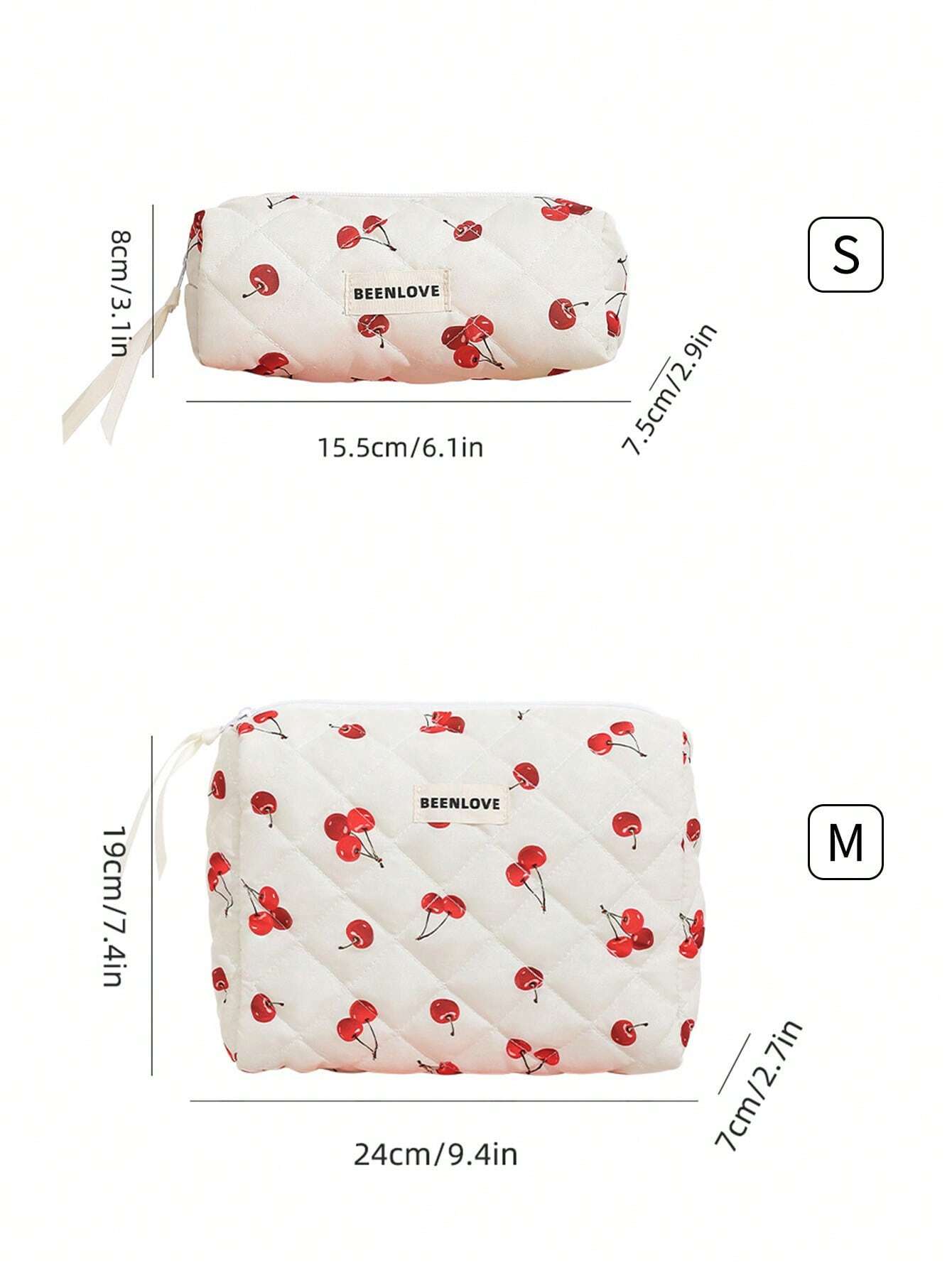 CherryBliss™ Quilted Cosmetic Bag