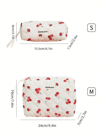 CherryBliss™ Quilted Cosmetic Bag