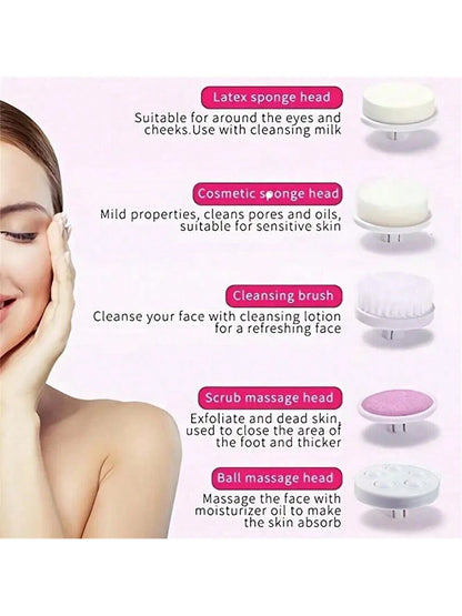 GlowClean™ 5-in-1 Electric Facial Cleansing Brush