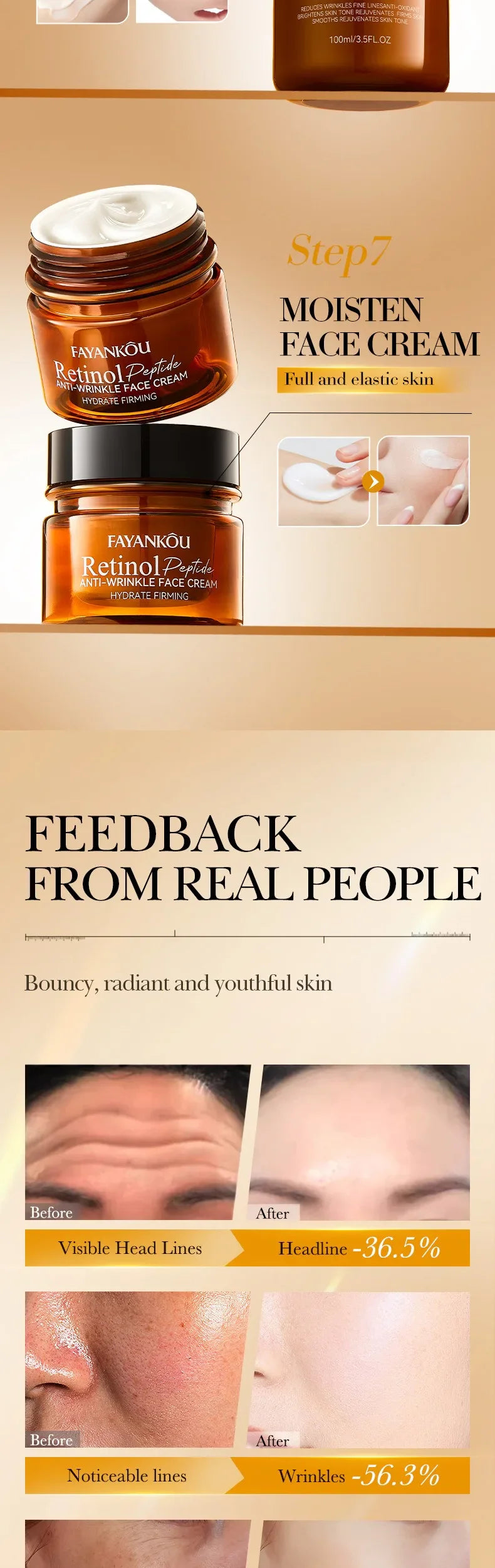 Korean Anti-Wrinkle Retinol Peptide Skincare Set - Premium Quality