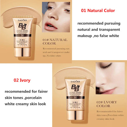 Gold and Snail BB Cream - SPF 50+ - Moisturizing and Illuminating