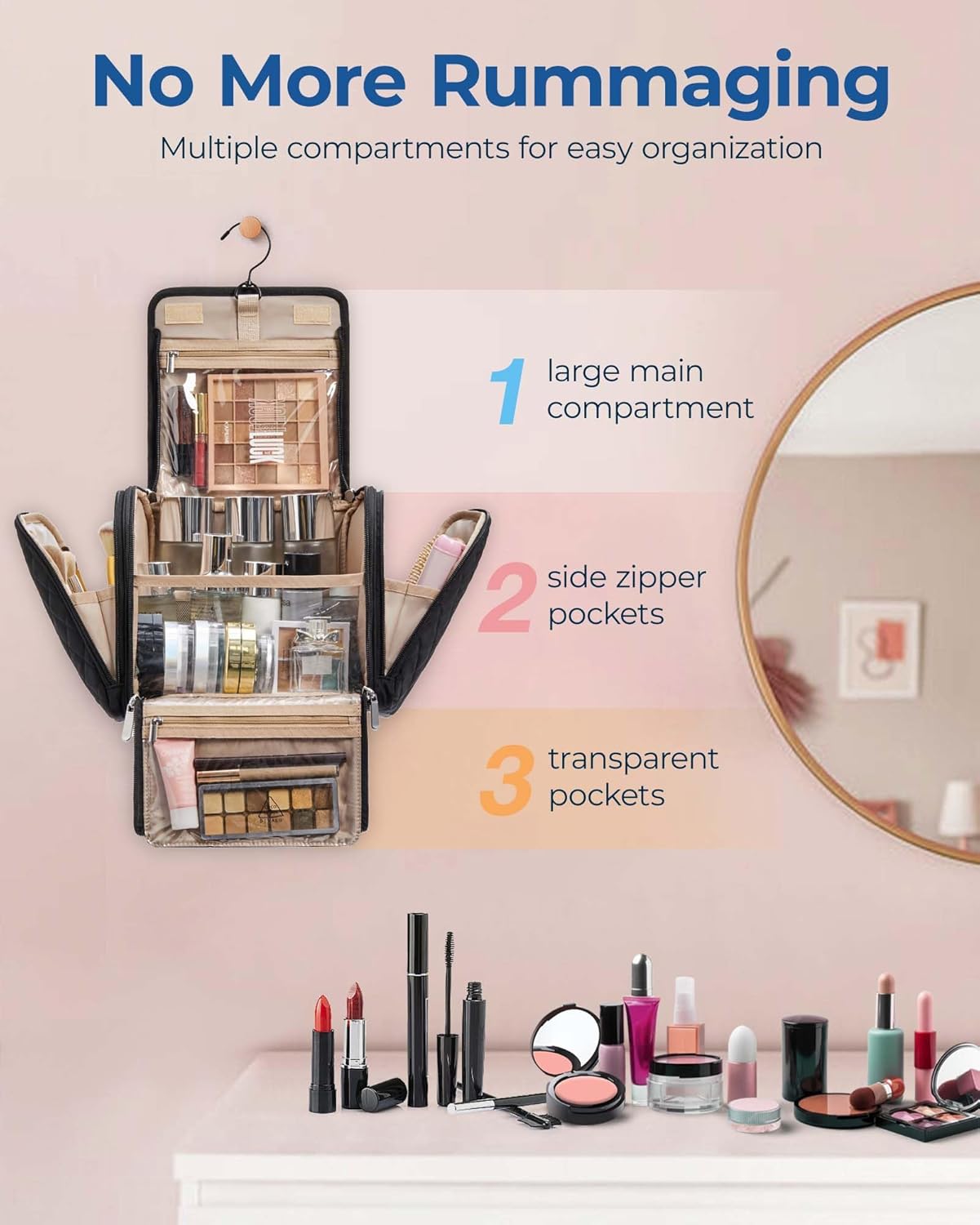 BAGSMART™ Deluxe Hanging Makeup Organizer