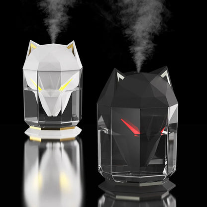 Desktop War Wolf Air Humidifier Household Air Purifier Electric Large Capacity with LED Light USB Rechargeable for Home Bedroom