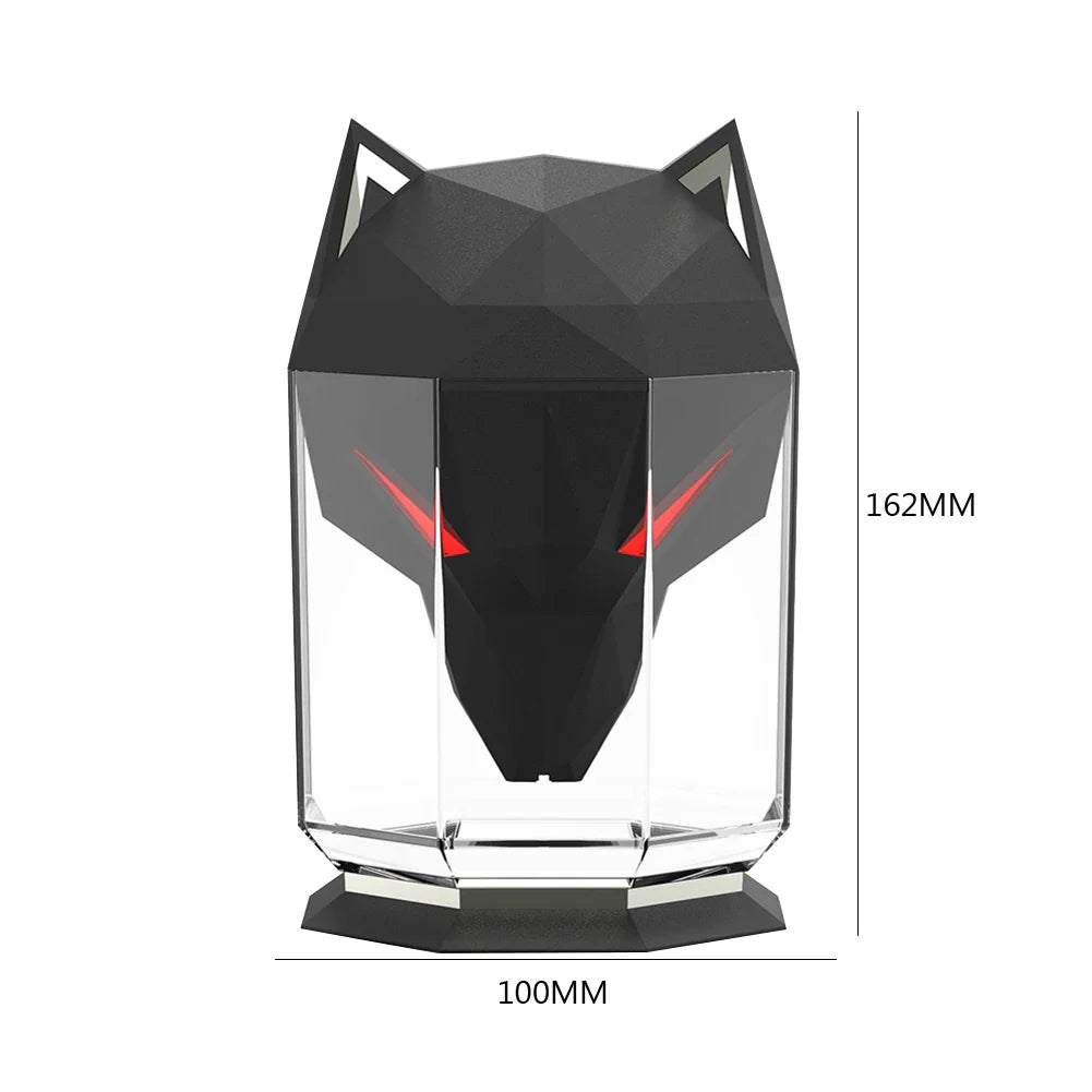 Desktop War Wolf Air Humidifier Household Air Purifier Electric Large Capacity with LED Light USB Rechargeable for Home Bedroom