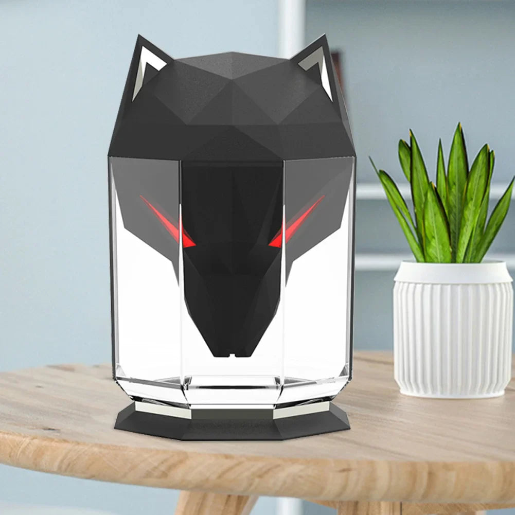 Desktop War Wolf Air Humidifier Household Air Purifier Electric Large Capacity with LED Light USB Rechargeable for Home Bedroom