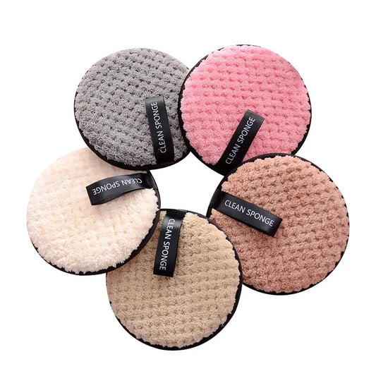 Make-up remover cloth, 4 pieces reusable and washable facial cleansing sponge, soft microfiber pads