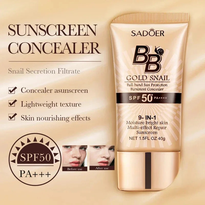 Gold and Snail BB Cream - SPF 50+ - Moisturizing and Illuminating