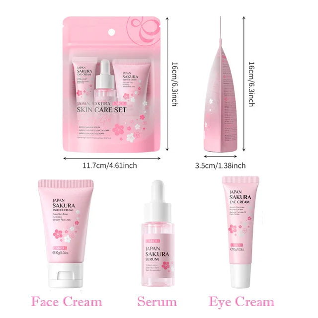 Sakura Skin Care Sets Facial Cleanser Face Cream Serum Toner Moisturizing Brightening Firming Hydrating Face Care Kit