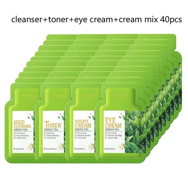 Japan Sakura & Green Tea Skincare Bundle - 3 Sets of 40 Pieces Each