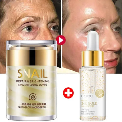 Advanced Skin Care Pack - Snail Collagen Face Cream & Anti-Wrinkle Firming Serum