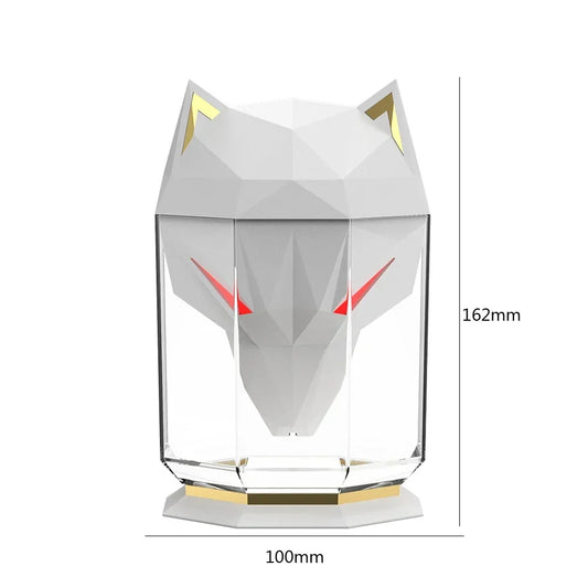 Desktop War Wolf Air Humidifier Household Air Purifier Electric Large Capacity with LED Light USB Rechargeable for Home Bedroom